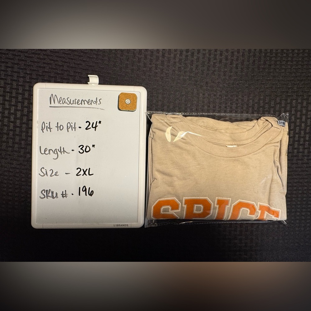 Bella Canvas Light Tan Crew Neck Tee “Spice Girl” - Picture 6 of 6